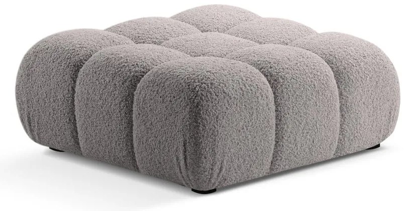 Jasnoszary podnóżek modułowy z materiału bouclé Bellis – Micadoni Home