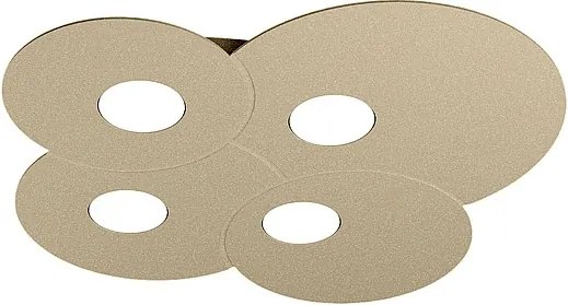 Okrągła lampa sufitowa Toplight Cloud 4-punktowa z oprawką GX53, struktura w kolorze piaskowym, nowoczesny design 49x48x3 cm