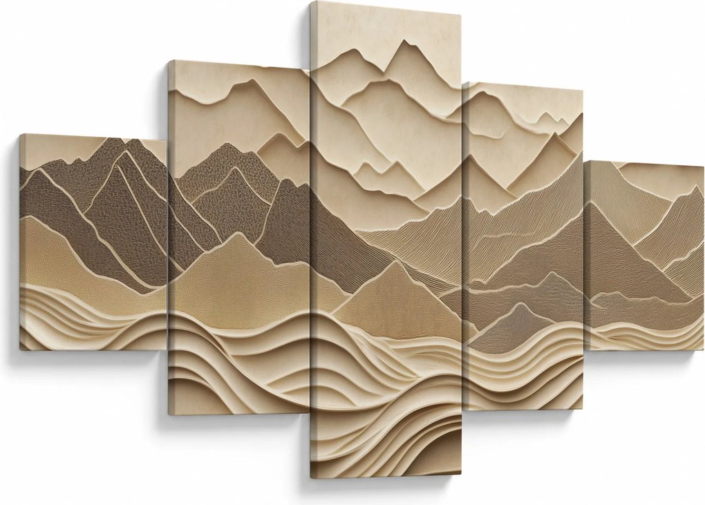 Obraz - 3D linie gór (125x70 cm)