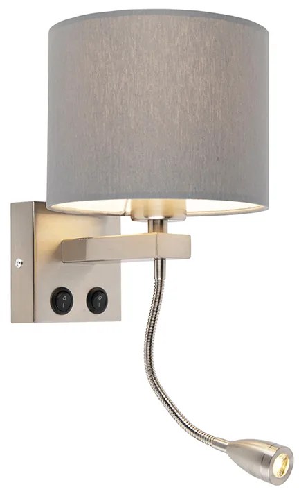 Inteligentna lampa ścienna stal z szarym odcieniem w tym Wifi A60 - Brescia