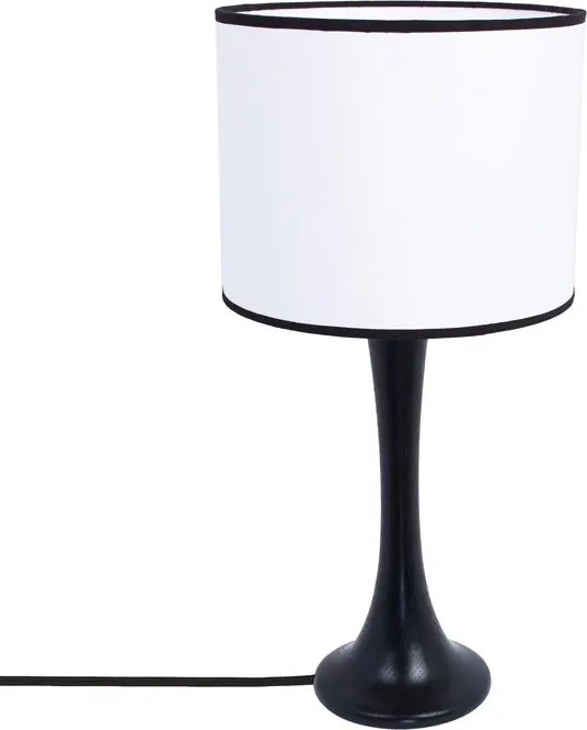 Czarna drewniana lampka nocna z abażurem - S222 Z0-C20