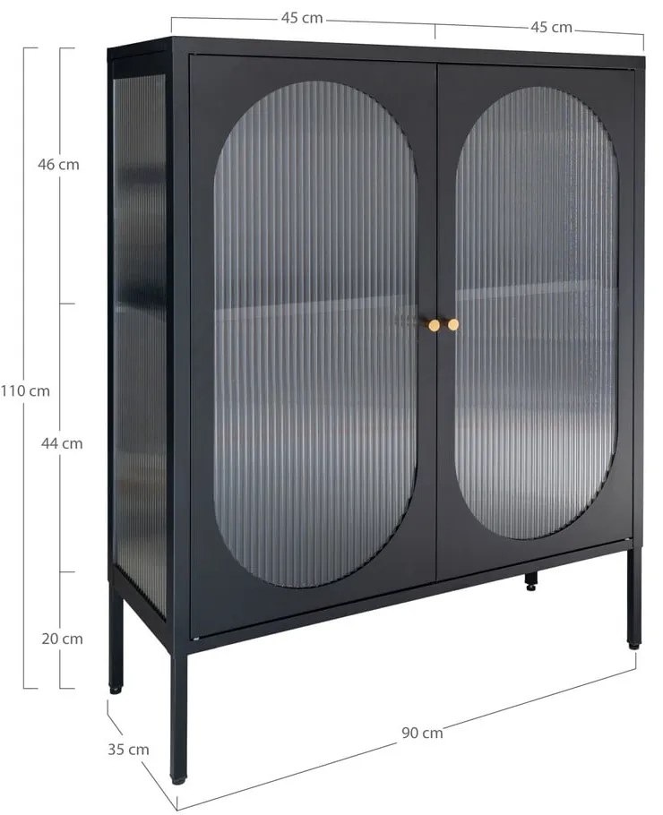 Czarna metalowa witryna 90x110 cm Adelaide – House Nordic