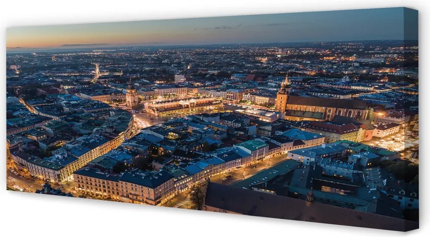 Obraz drukowany na płótnie Nocna Panorama Krakowa