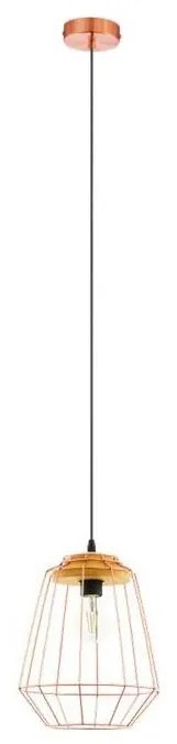 Eglo 54679 - LED żyrandol na lince NATUR 1xE27/4W/230V miedziany