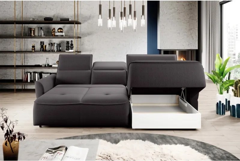 Narożnik MURILLO S Mini z elektryczną regulacją siedziska Prawostronny w tkaninie VOGUE 15 WERSAL