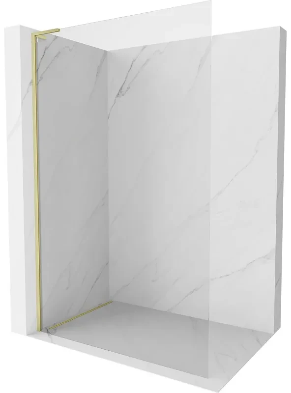 Mexen Kioto-X L ścianka prysznicowa Walk-in 110 x 200 cm, transparent 10 mm, złota szczotkowana - 800-110-107-55-00-X