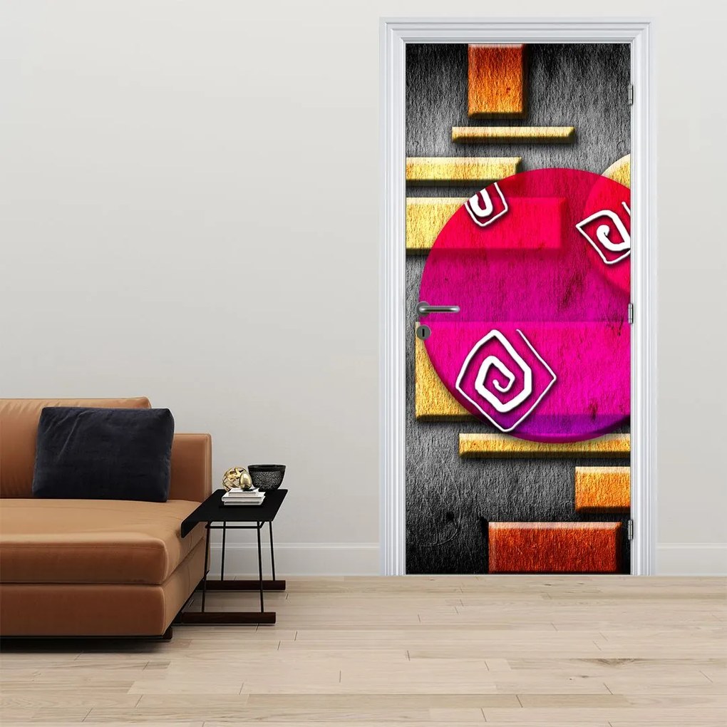 Fototapeta na drzwi - Abstrakcja z historycznymi symbolami (95x205cm)