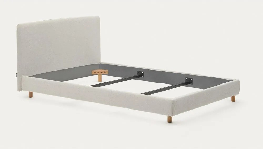 Szare tapicerowane łóżko jednoosobowe bez stelaża 90x200 cm Valma – Kave Home