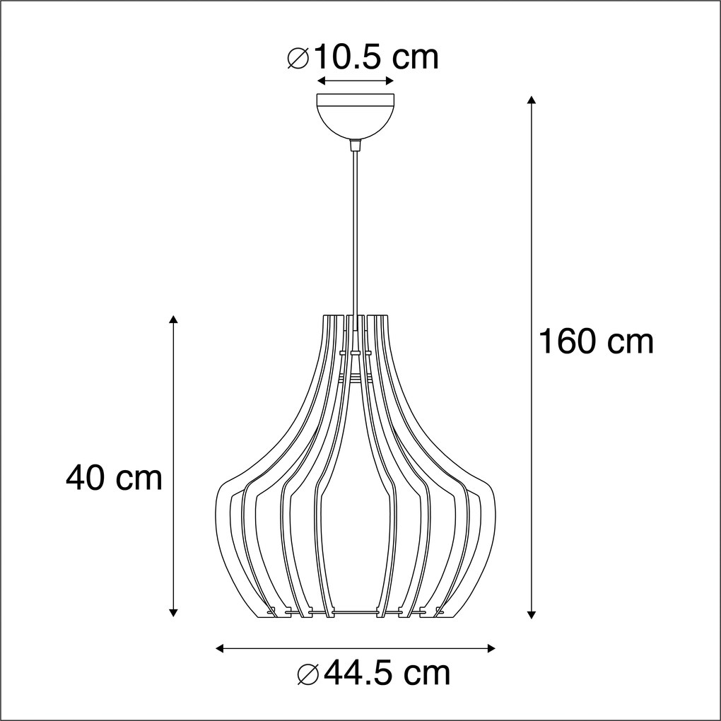Designerska lampa wisząca drewniana - Twan Nowoczesny Oswietlenie wewnetrzne