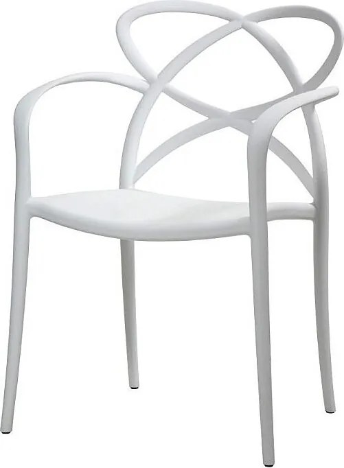 Zestaw 4 białych foteli z polipropylenu - LONG ISLAND