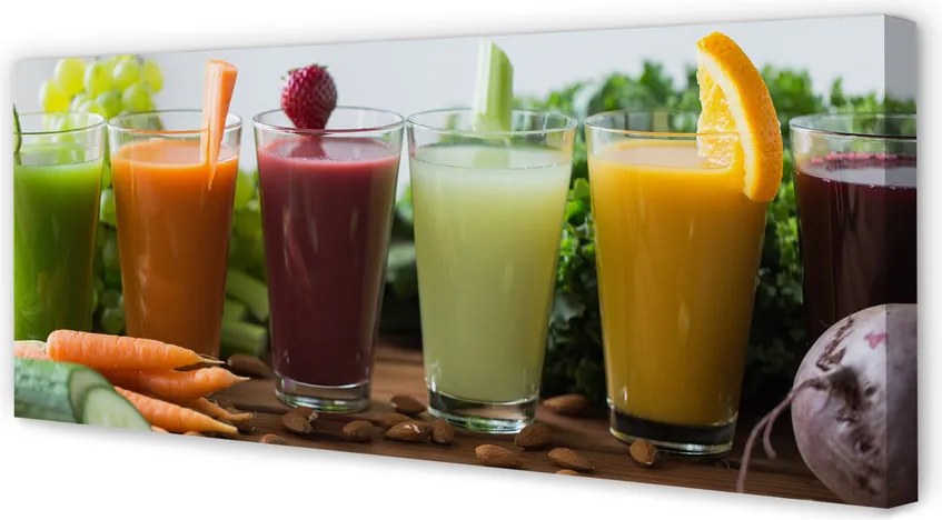 Obraz drukowany na płótnie Świeże Soki Warzywno-Owocowe