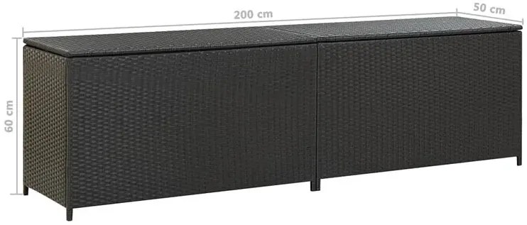 Czarna duża rattanowa skrzynia ogrodowa L6-W79