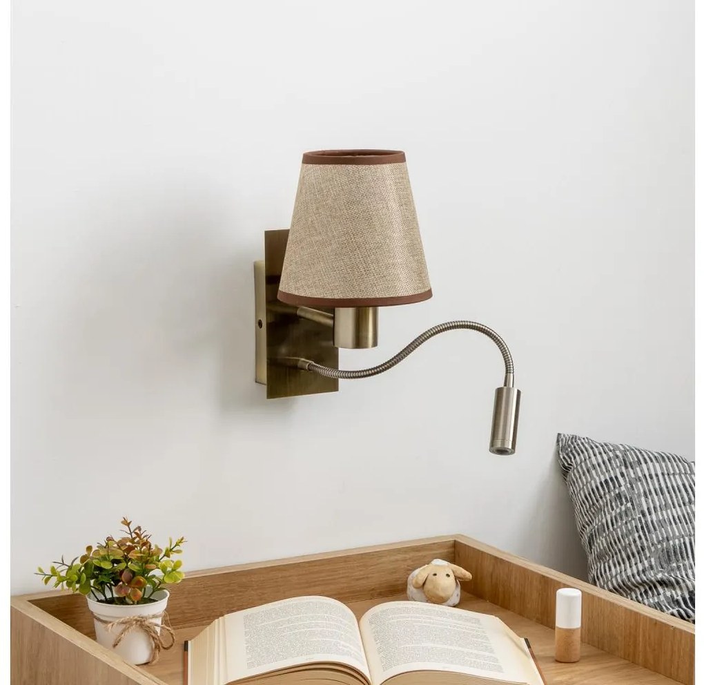 Brilagi - LED Kinkiet NUBILA 1xE27/25W/230V + LED/3W mosiądz/brązowy