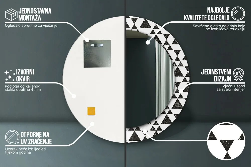 Trójkąty geometria Lustro dekoracyjne okrągłe