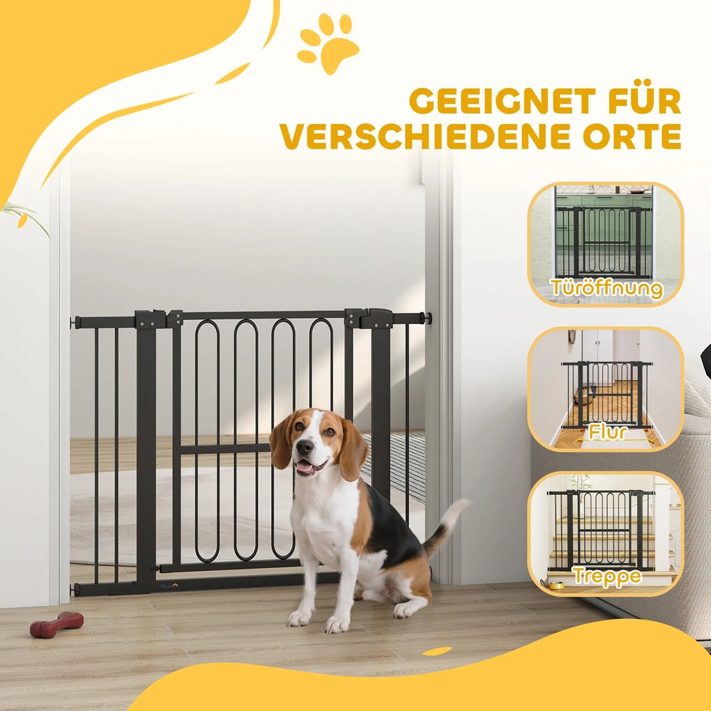 PawHut Bramka ochronna dla psów, 76-104 cm, bramka bez wiercenia, bramka schodowa
