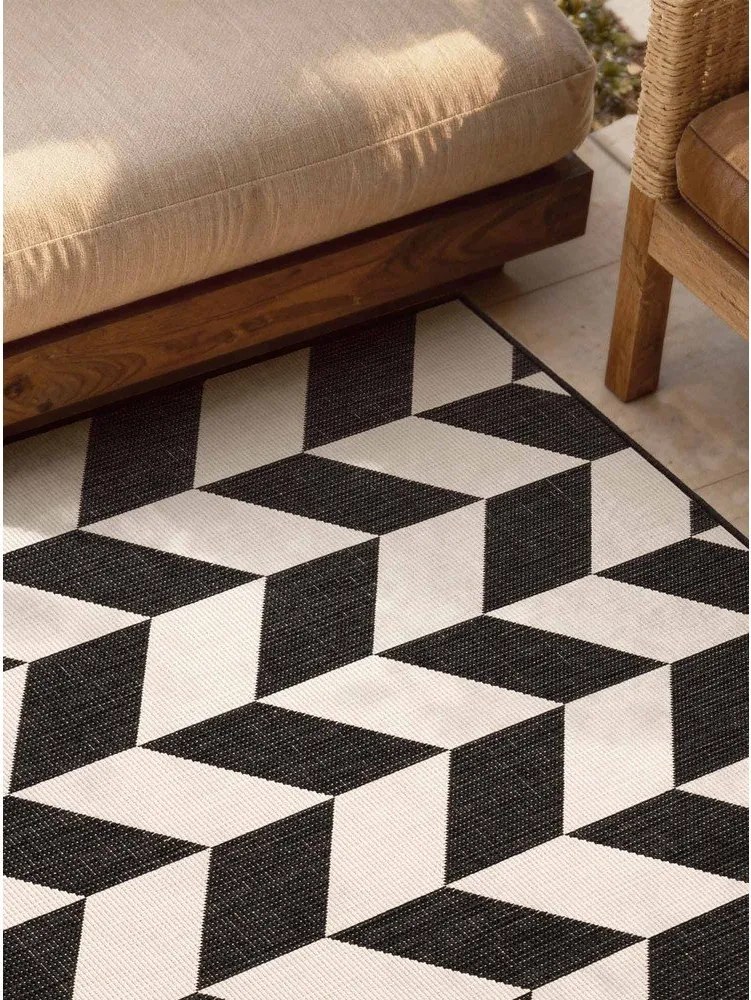 Czarny/kremowy dywan odpowiedni na zewnątrz 120x170 cm Haringey Terrick – Ted Baker