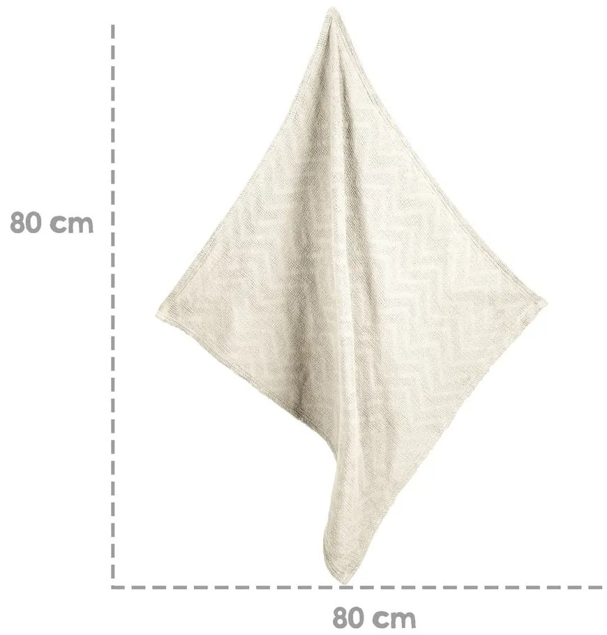 Kremowy dzianinowy koc dziecięcy z bawełny organicznej 80x80 cm Seashells – Roba
