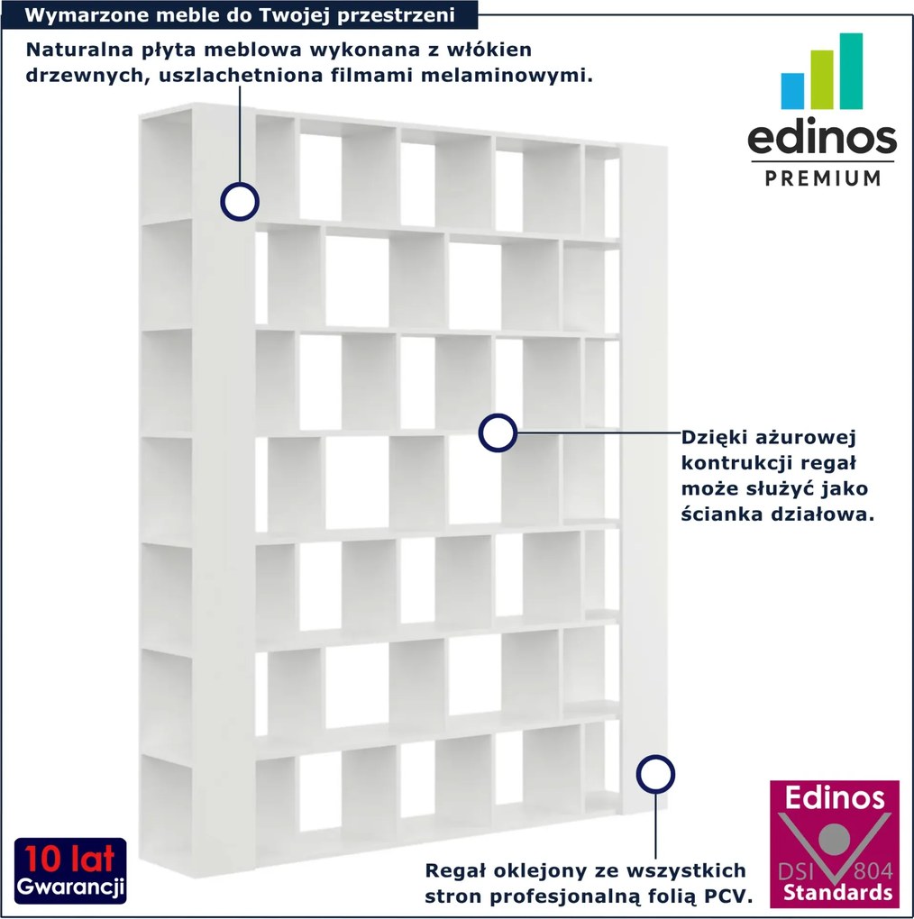 Biała duża biblioteczka regał na książki do salonu E8-E68