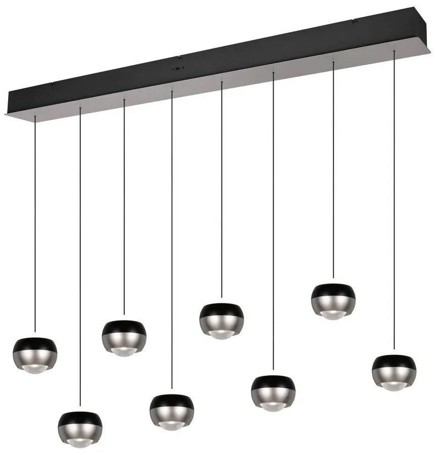Czarna/w kolorze srebra lampa wisząca LED Orbit – Trio Select