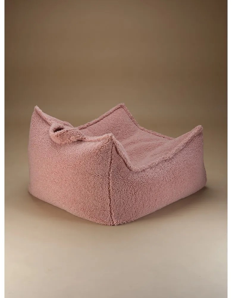 Różowy dziecięcy worek do siedzenia z materiału bouclé Chair – Wigiwama