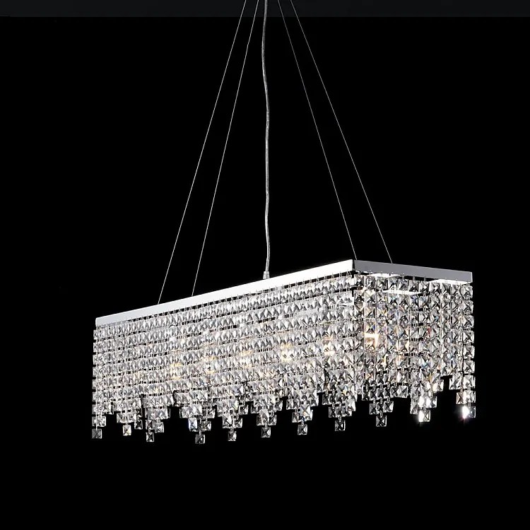 Lampa wisząca Penelope z mosiądzu i chromowanego żelaza, 6 świateł z kryształkami dł. 107 x 30 BL31-6-CR