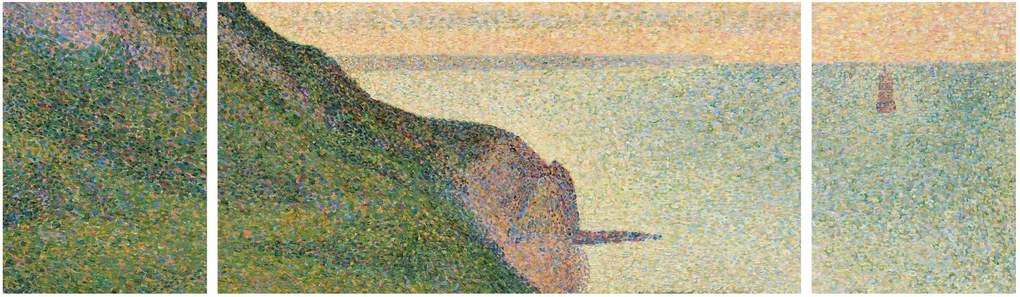 Obraz - Georges Seurat, Seascape at Port-en-Bessin, Normandy, reprodukcje (170x50 cm)