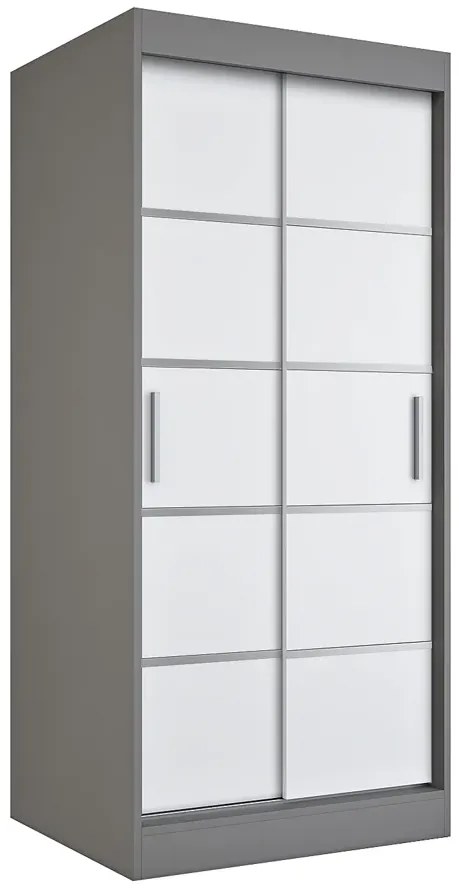 Szafa przesuwna w kolorze antracyt + biały D6-P01