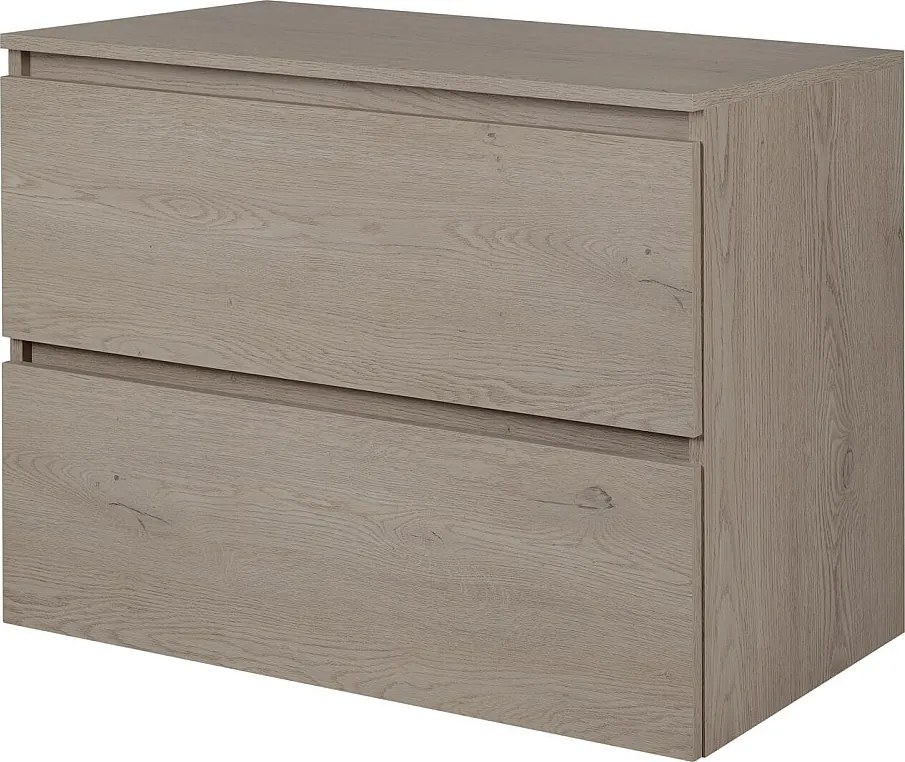 Meble łazienkowe 80 cm z blatem górnym, Kolor: Dąb Ciemny, 80 x 60,7 x 46 cm