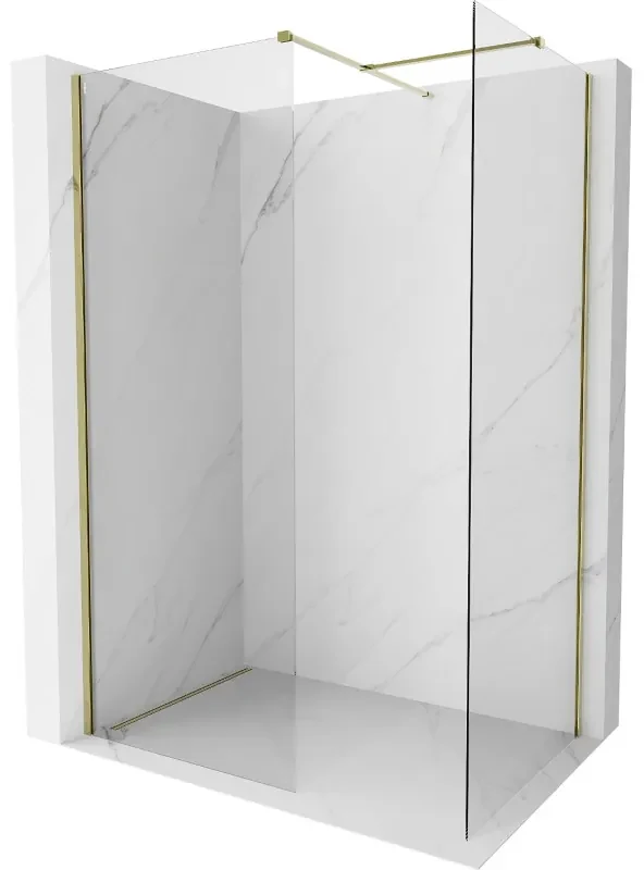 Mexen Kioto-X ścianka prysznicowa Walk-in 80 x 80 cm, transparent 10 mm, złota - 800-080-202-50-00-080-X