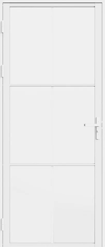 Blok drzwiowy odwracalny z aluminium i szkła hartowanego matowego – W204 x S73 cm – Biały – SEROTO