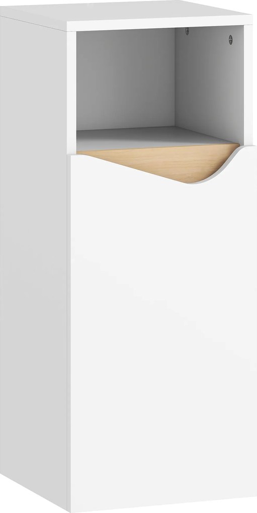 HOMCOM Szafka łazienkowa wąska z regulowanymi półkami, otwartą półką, 30 x 30 x 71,5 cm, biały | Aosom PL