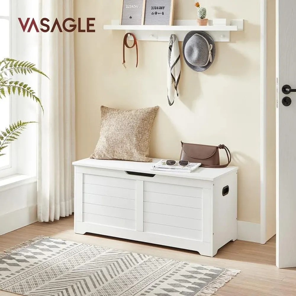 Vasagle Skrzynia do siedzenia TANJA, 100x40x46cm, biała