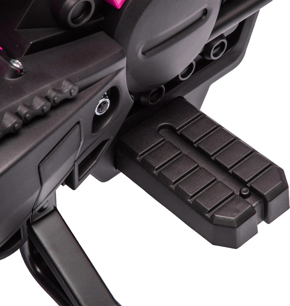 AIYAPLAY Elektryczny Motocykl dla Dzieci 12V z Kółkami Bocznymi, Pojazd dla Dzieci z Klaksonem i Dźwiękiem Startu, 3 km/h, Różowy