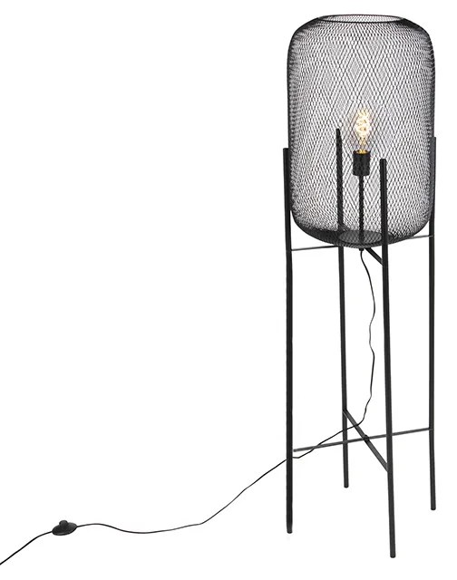 Nowoczesna czarna lampa stojąca - Bliss Mesh Nowoczesny Oswietlenie wewnetrzne