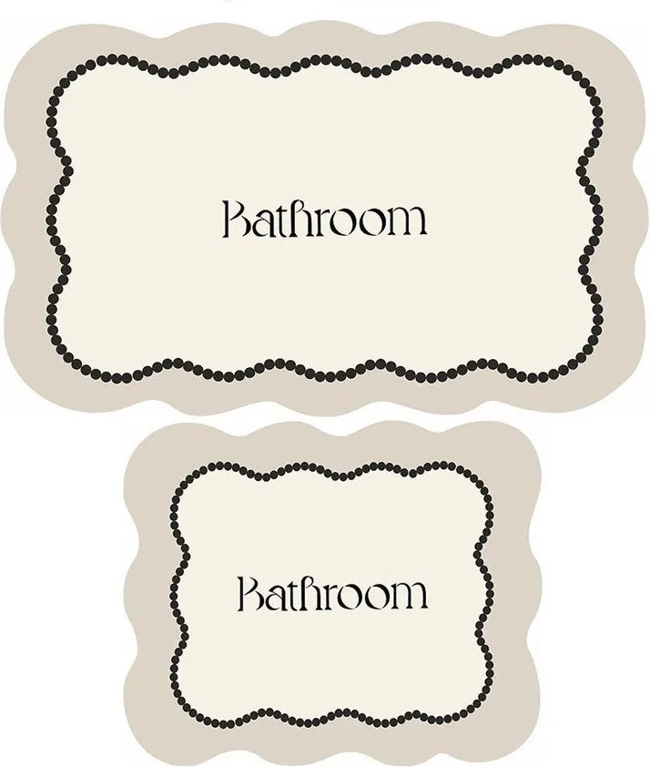 Kremowe dywaniki łazienkowe zestaw 2 szt. 60x100 cm Bounde – Foutastic