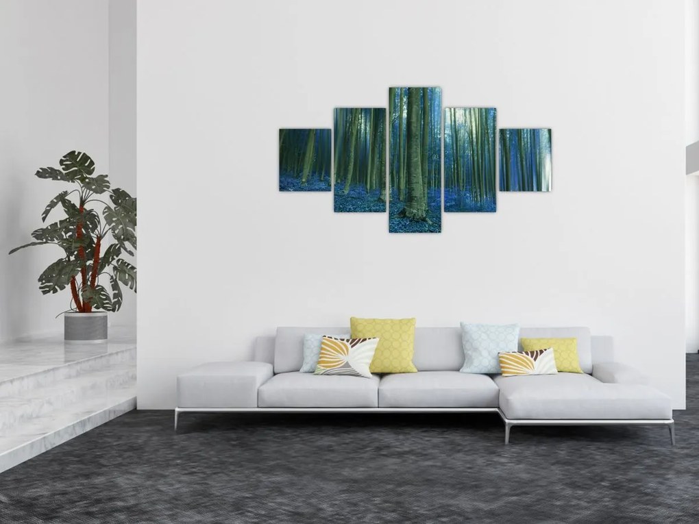 Obraz - Niebieski las (125x70 cm)