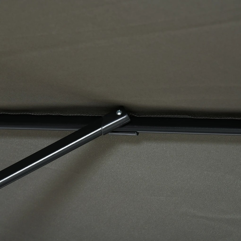 Outsunny Parasol ogrodowy z bocznym ramieniem szary kwadratowy odporny na warunki atmosferyczne | Aosom PL