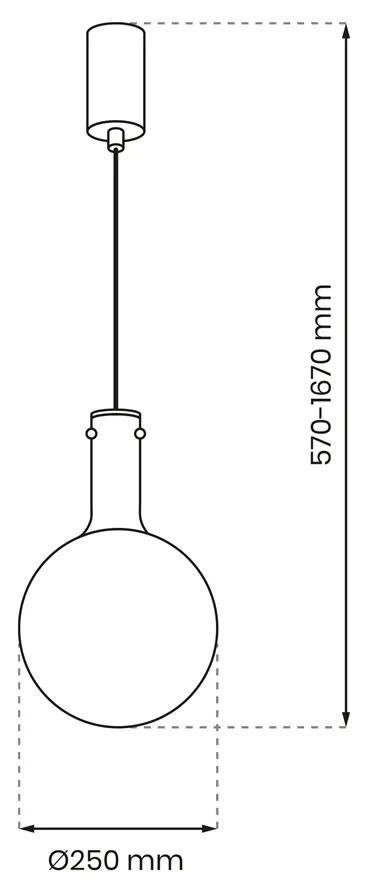 Lampa wisząca TORONTO 1xGU10, kula, pojedynczy klosz, srebro, chrome