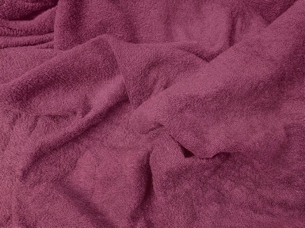 PrzytulneMieszkanie.pl Prześcieradło frotte do dziecięcego łóżeczka PREMIUM 60x120 cm bordowe