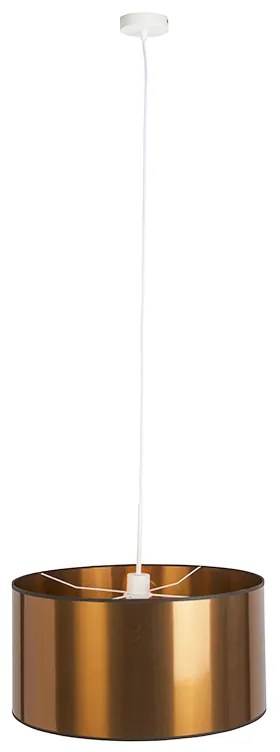 Designerska lampa wisząca biała z miedzianym kloszem 50 cm - Combi 1Przemysłowy Oswietlenie wewnetrzne
