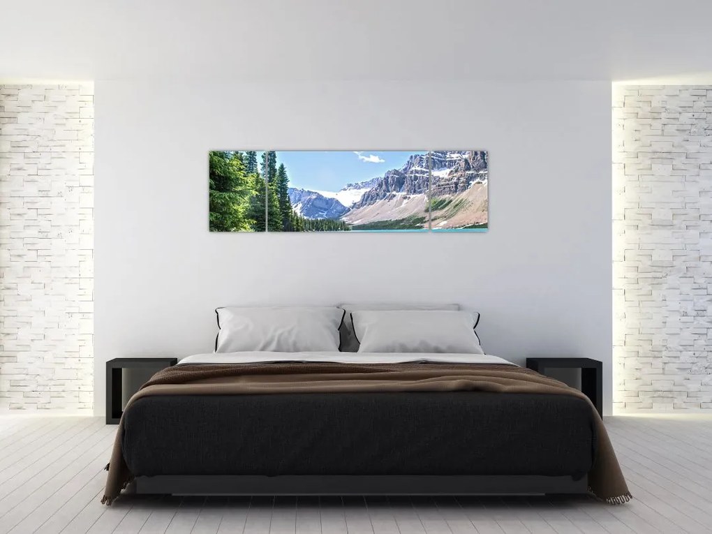 Obraz alpejskiego jeziora (170x50 cm)