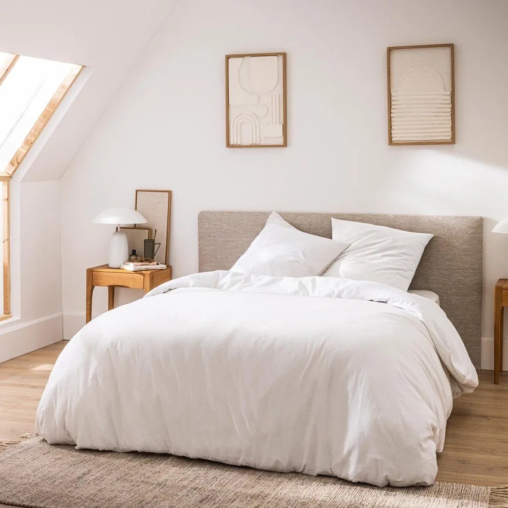 Biała bawełniana pościel dwuosobowa 3-częściowa 240x220 cm Meline – douceur d'intérieur