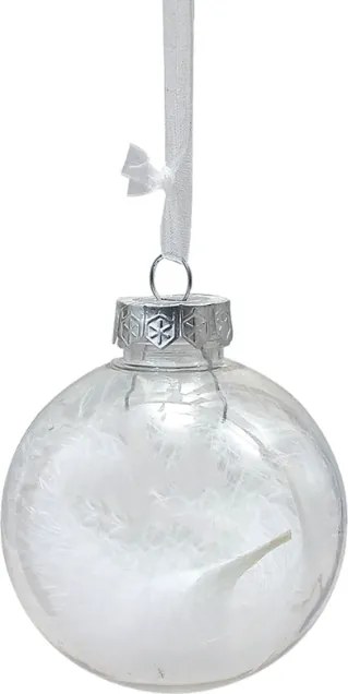 Zestaw 12 szt. świątecznych ozdób WHITE FEATHER 9 cm, białe