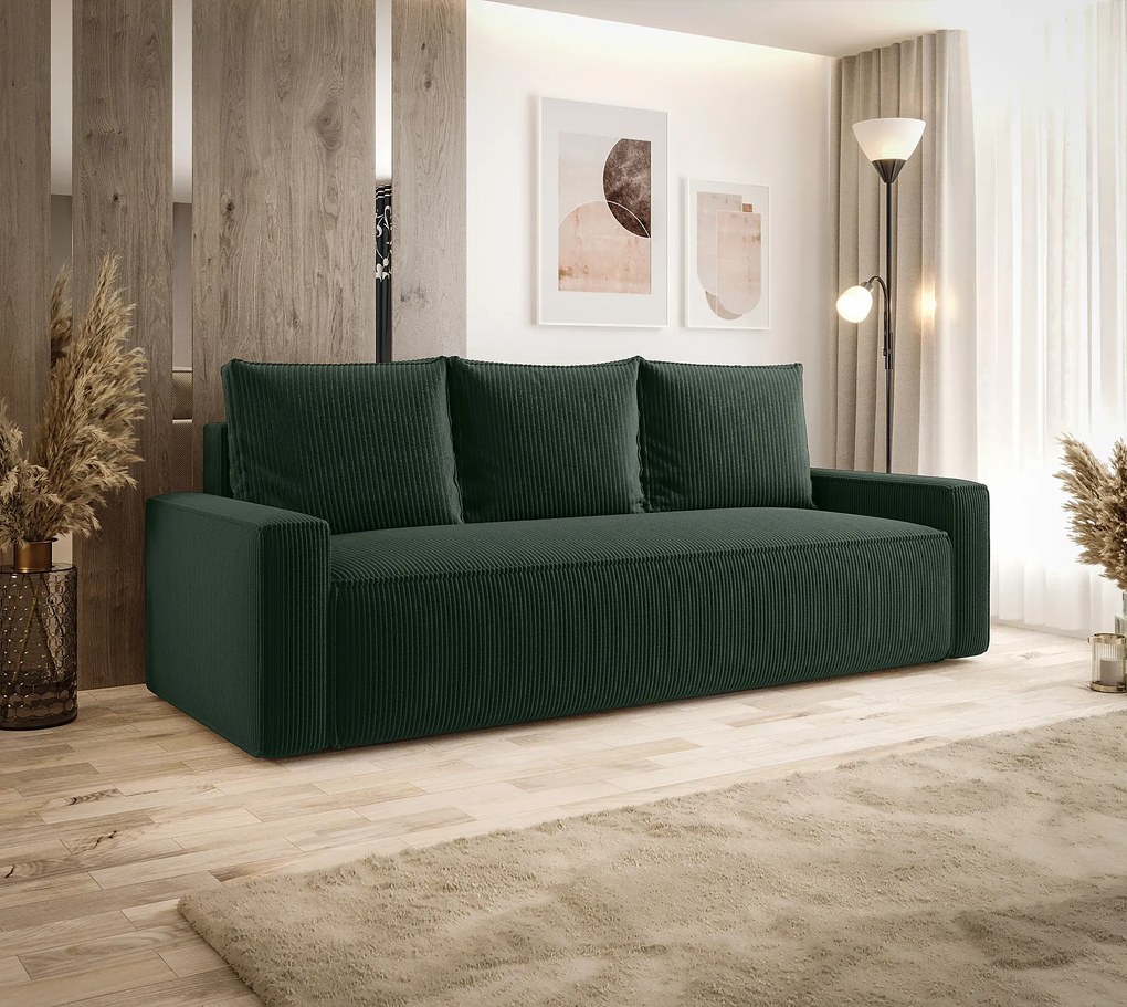 Zielone tapicerowana sofa rozkładana C9-T94