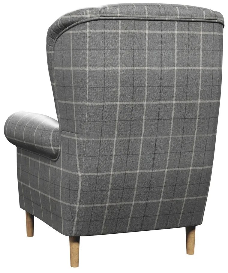 Szary fotel typu uszak Swan – Ropez