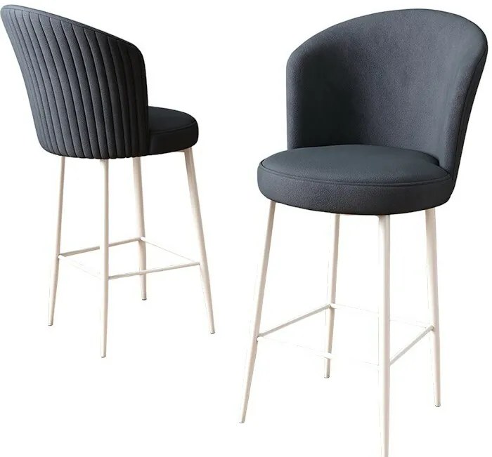 Zestaw krzeseł barowych Fora Anthracite and White,6 szt., 6 szt.
