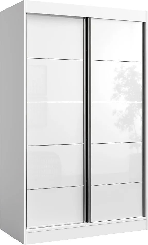 Szafa przeuwna Como 2D 120 Biała (lacobel)