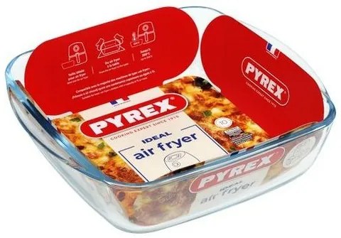 Pyrex Szklana naczynie żaroodporne kwadratowe 2,2l, 25 x 22 x 7 cm
