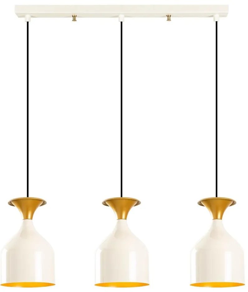 Lampa wisząca na lince SIVANI 3xE27/40W/230V biała/miedziana