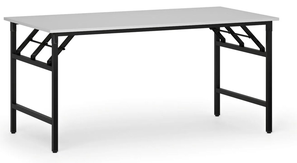 Stół konferencyjny FAST READY, 160x80 cm, czarna podstawa, biały